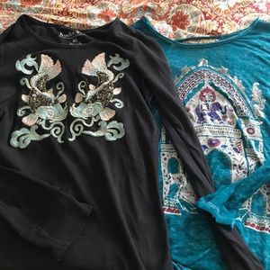 2 Lucky Brand Long Sleeve Tees